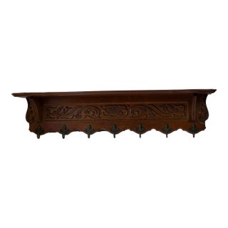 Vintage French Wood Coat Rack For Sale