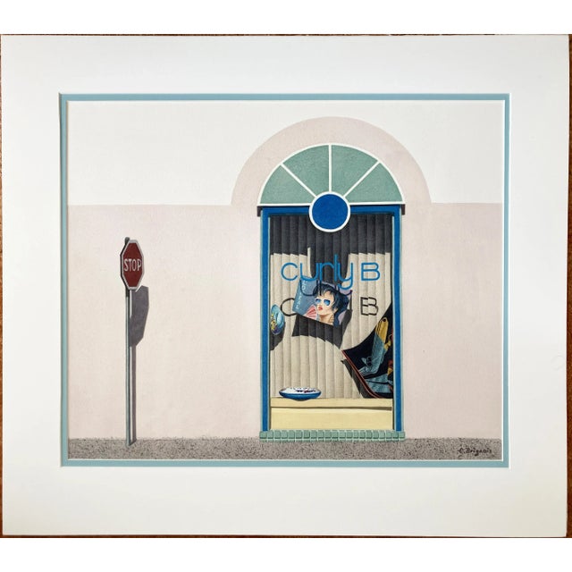 1987 Evelyne Brigeois Watercolor Painting, "A Storefront in Troyes, France" For Sale - Image 12 of 12