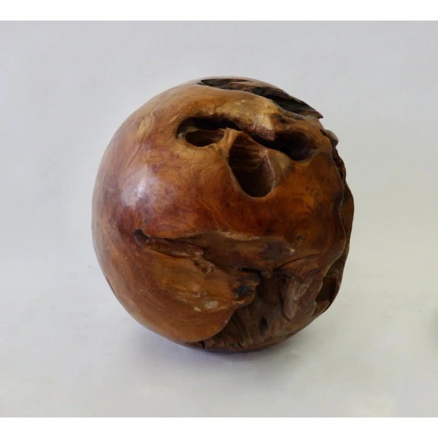 Mid 20th Century Giant Organic and Natural Wood Burl Ball For Sale - Image 5 of 13