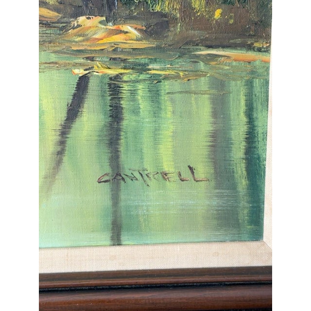 Philip Cantrell Michigan Born Artist Original Oil on Canvas Framed Midwest Landscape Midcentury Extra Large Artwork For Sale In Los Angeles - Image 6 of 12