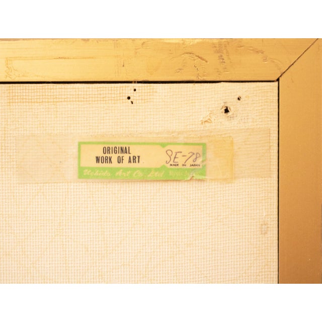 1970s Shōwa Era Japanese Byobu Screen, "At the Bank" For Sale - Image 15 of 17