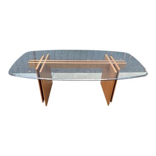 1970s Danish Modern Teak Glass Top Dining Table by Gustav Gaarde for Trekanten Denmark For Sale