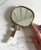 Jade Heavy Antique 19th Century Chinese Carved Jade-Mounted and Bejeweled & Repoussé Silver Tone Metal Back Hand Mirror 7.3"x4" For Sale - Image 8 of 13