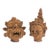 Mid-20th Century Thai Ramakien-Style Terracotta Character Busts, Pair For Sale