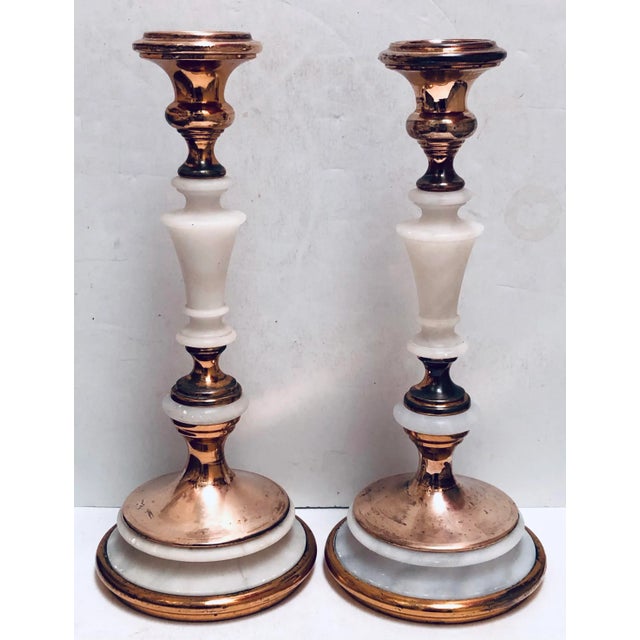 French Alabaster Candlesticks For Sale In San Francisco - Image 6 of 6