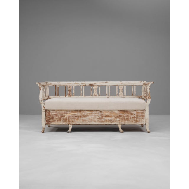 19th Century Scandinavian Upholstered Bench For Sale - Image 16 of 18