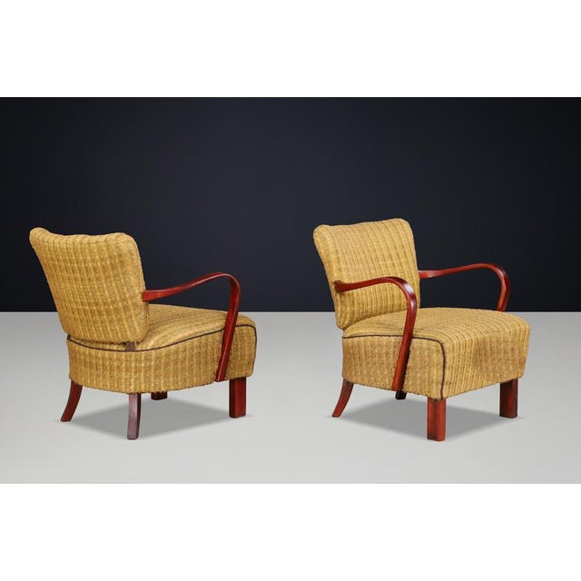 Wood Art Deco Bentwood Lounge Chairs by Jindřich Halabala, 1930s, Set of 2 For Sale - Image 7 of 13