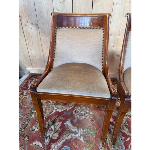 Empire Style Gondola Chairs, Set of 4 For Sale - Image 5 of 7