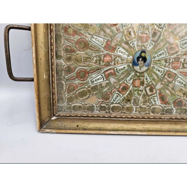 Wood Wooden Tray with Cigar Bands, 1890s For Sale - Image 7 of 9