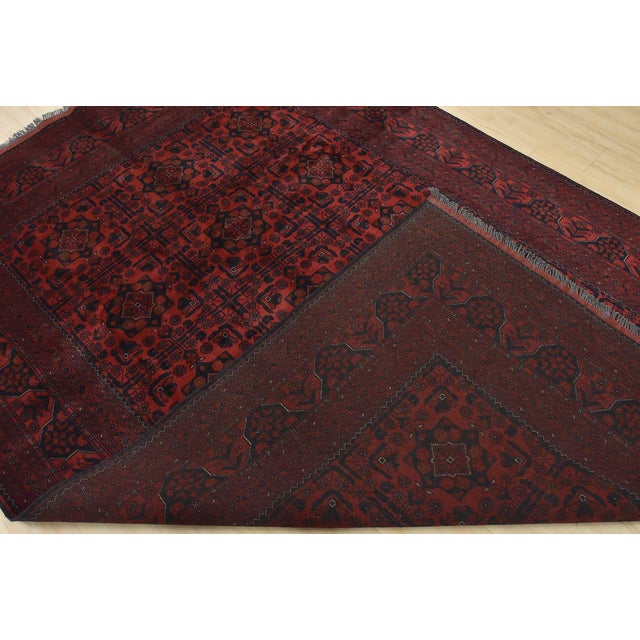 Turkmen Rug 6’9” X 9’8” Red Wool Tribal Hand-Knotted Oriental Carpet For Sale - Image 14 of 15