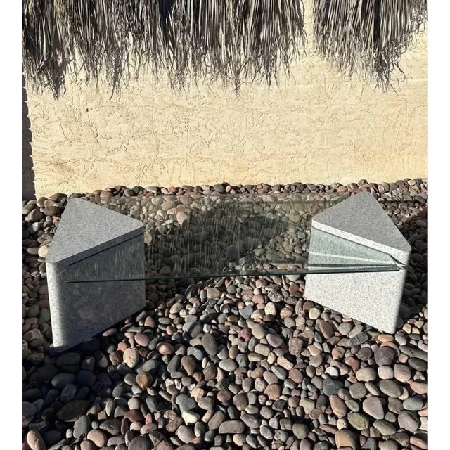 ( Set of 3 ) Postmodern Laminate Triangular Pedestal Living Room Tables For Sale - Image 4 of 7