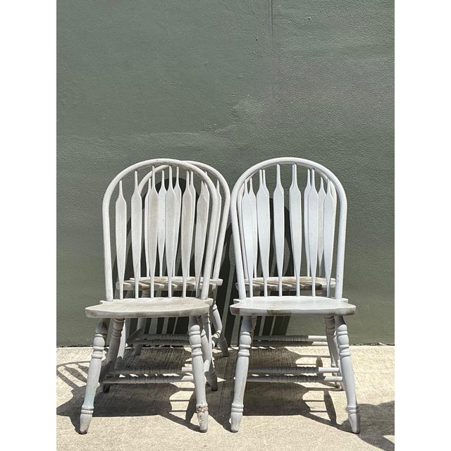 Farmhouse Vintage Farmhouse Style Windsor Chairs - Set of 4 For Sale - Image 3 of 12