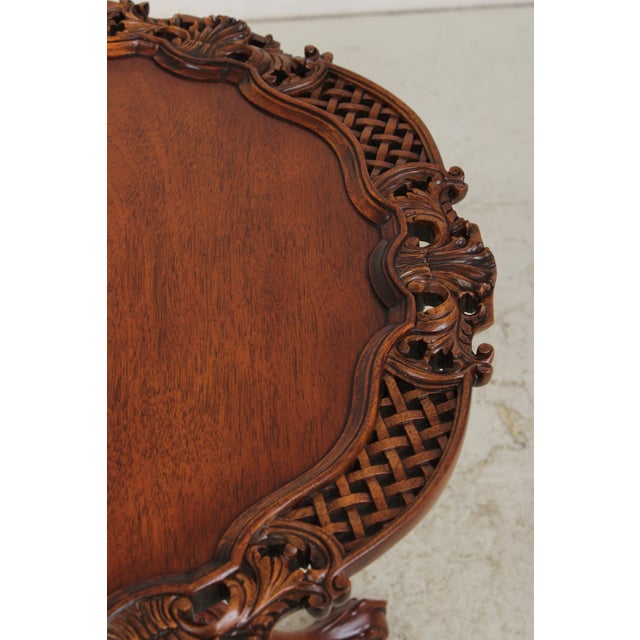 English Vintage Revolving Mahogany Pie Crust Tilt Top Table For Sale - Image 15 of 18