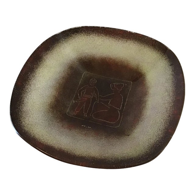 Vintage Maurice Heaton Mid-Century Modern Fused Glass Plate For Sale