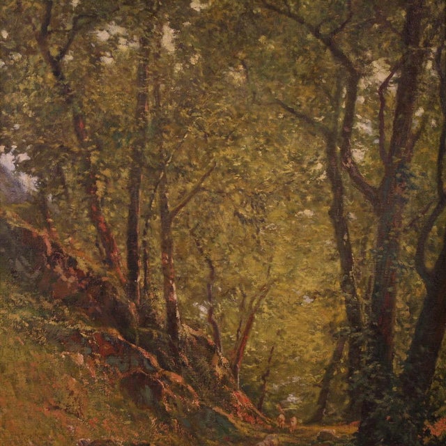 C. Bentivoglio, Landscape with Sheep, 1920, Oil on Canvas For Sale - Image 8 of 16