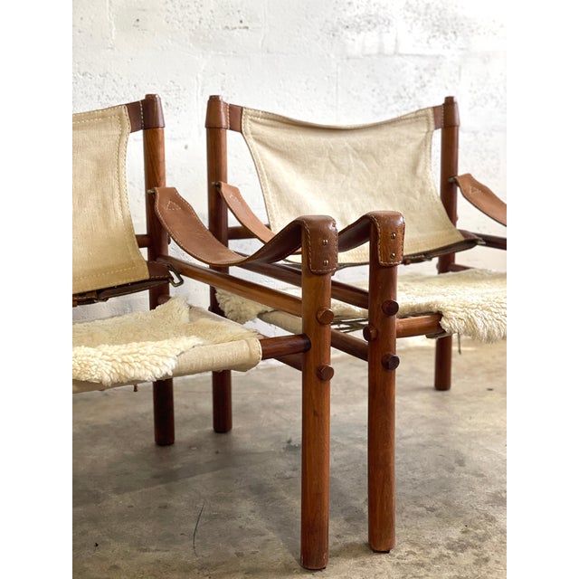 Arne Norell Arne Norell Sirocco Safari Chairs Scandinavian Modern - A Pair For Sale - Image 4 of 18