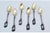 Silver Coffee Spoons with Seashell Relief Handles and Golden Shells, Set of 6, in Very Good conditions. Designed 1890 to...