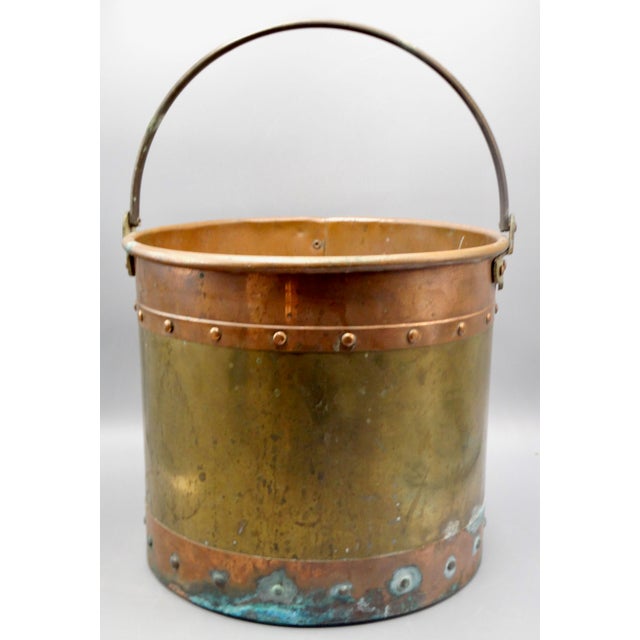 Late 19th Century Antique English Copper & Brass Jardiniere Bucket For Sale - Image 5 of 10