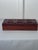 Wood 20thC. Mid Century Modern Japanese Black Leather, Brass Nails & Solid Cherry Wood Valet Lidded Box For Sale - Image 7 of 11