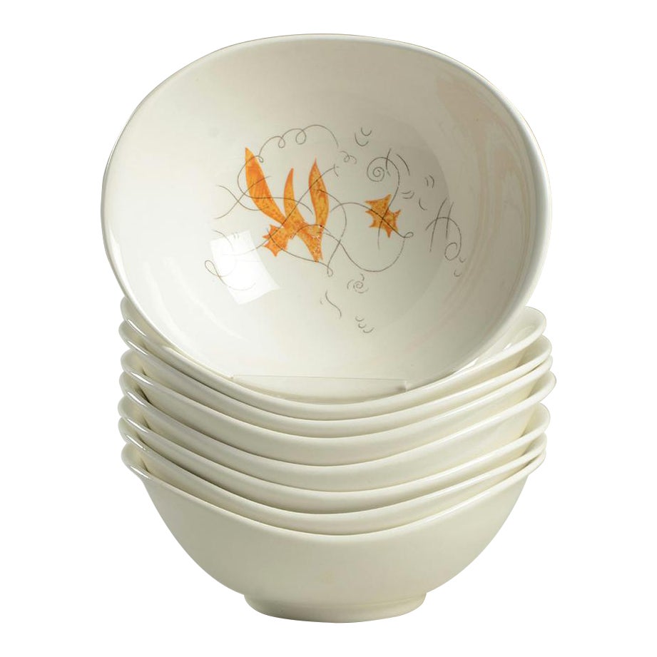 1950s Eva Zeisel Arizona Small Bowl by Hall - Set of 8 | Chairish