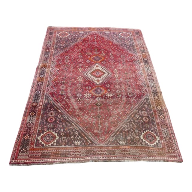 Large Antique Middle Eastern Qashqai Rug For Sale