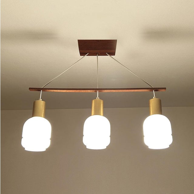 Danish Pendant Light in Glass and Teak, 1960s For Sale - Image 14 of 18