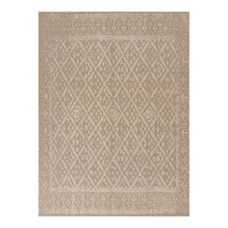 Rug & Kilim’s Modern Classic Rug in Beige-Brown With Lattice Floral Patterns For Sale