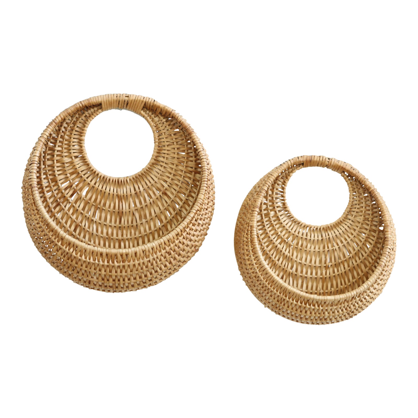 Vintage Wicker Wall Hanging Baskets Set of 2 Chairish