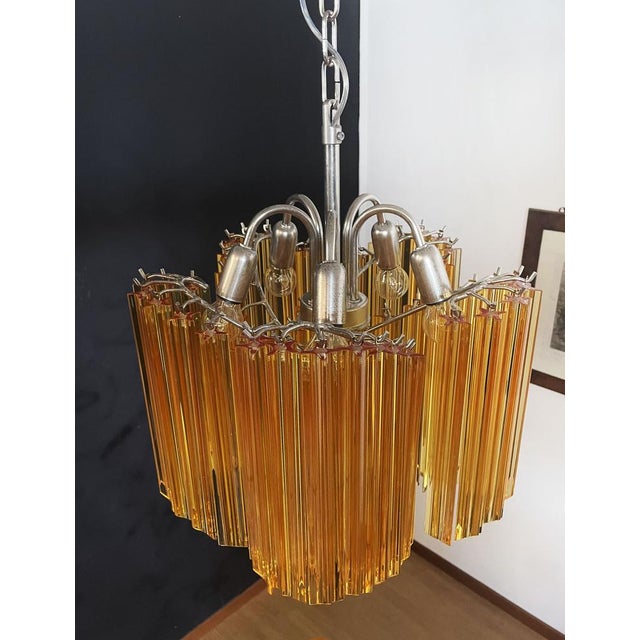 Glass Modern Quadriedri Glass Chandelier, 1990s For Sale - Image 7 of 18