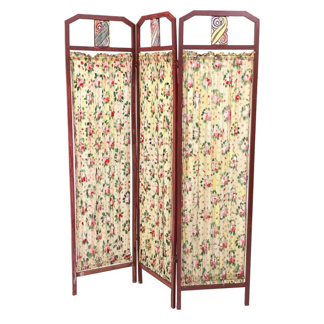 Beige Art Deco Screen, 1930s For Sale - Image 8 of 8