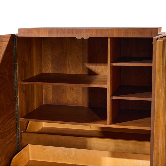 Tobago Brutalist Mid Century Walnut Armoire Dresser For Sale In Chicago - Image 6 of 9