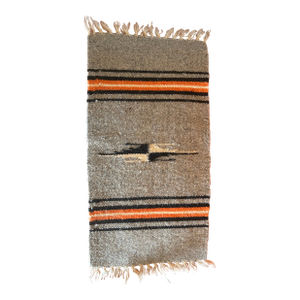 1930s Chimayo Long Gray Geometric Weaving