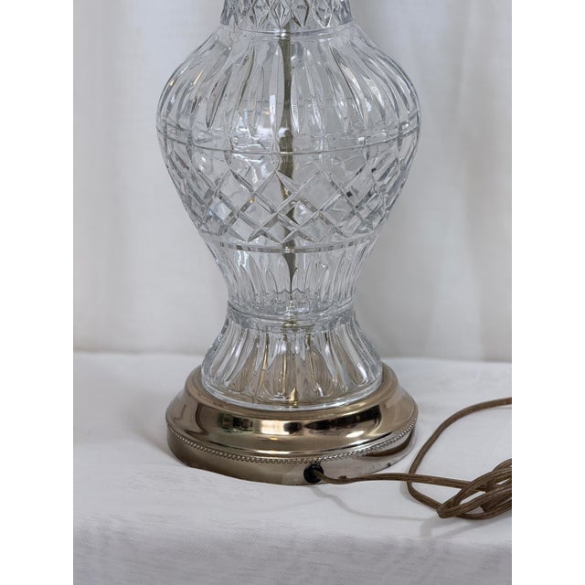1930s Vintage Hollywood Regency Imperlux West Germany 24% Crystal Lead Lamp For Sale - Image 5 of 9