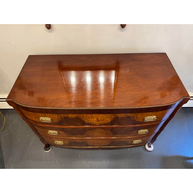 1940s Vintage Berkey and Gay Crotch Mahogany Chest of Drawers For Sale - Image 10 of 12