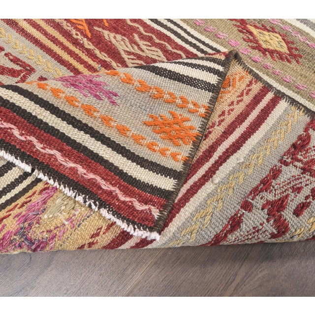 Textile 1970s Turkish Handwoven Wool Kilim Runner Rug For Sale - Image 7 of 8