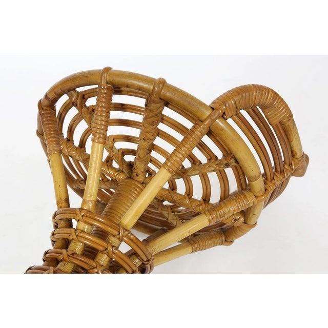 Wood Rattan Stools by Mary Beatrice Bloch for Robert Wengler, Set of 4 For Sale - Image 7 of 17