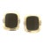 Late 20th Century Pair of Gold and Onyx Earrings With Diamond Accents For Sale
