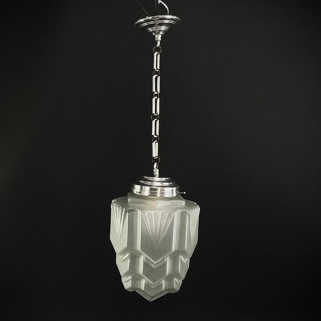 Art Deco Skyscraper Hanging Lamp, 1930s For Sale - Image 6 of 7