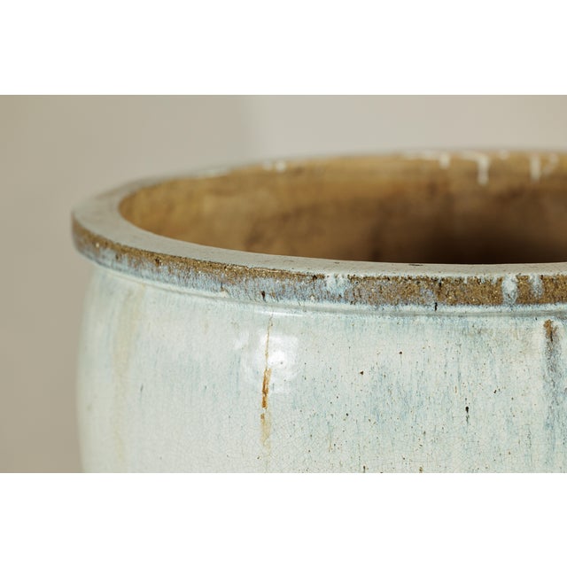 White Large Mid-20th Century Chinese Crackle-Glazed Ceramic Planter in Soft White For Sale - Image 8 of 18