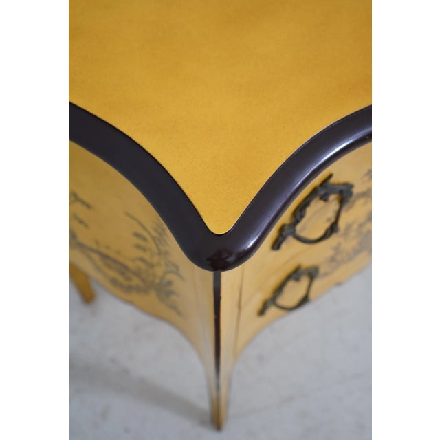 1980s Baker Chinoiserie Paint Decorated 2 Drawer Commode Chest For Sale - Image 5 of 12