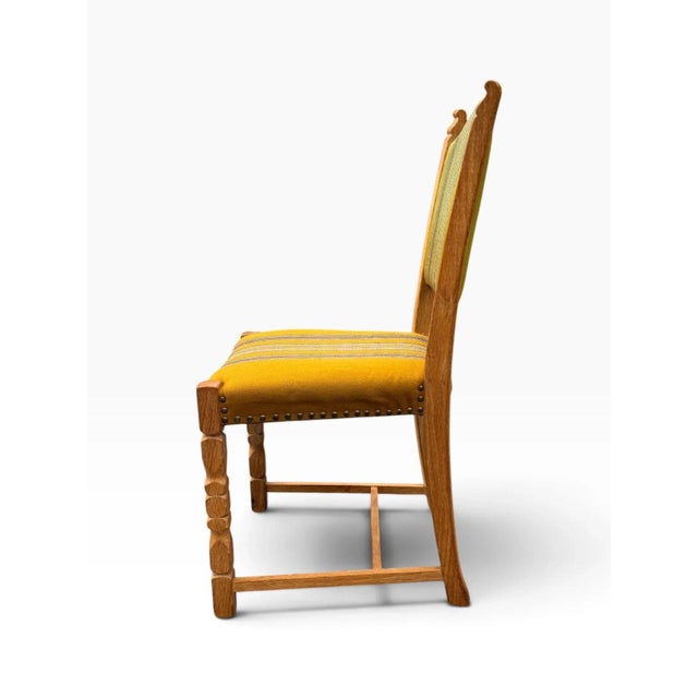 Set of Six Danish Oak Dining Chairs by Henning Kjærnulf For Sale - Image 12 of 18