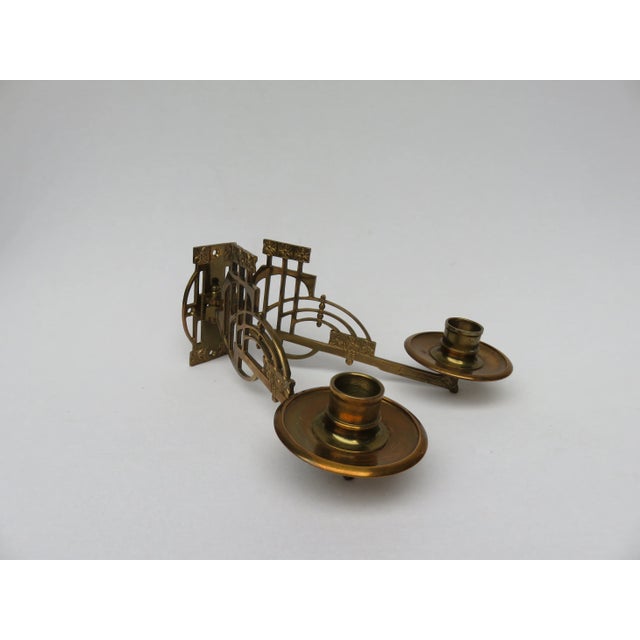 Art Nouveau Brass Piano Candleholders, Set of 2 For Sale - Image 6 of 16