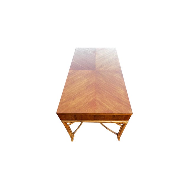 Brown Late 20th Century Tommy Bahama Faux Bamboo & Rattan Beach House Desk For Sale - Image 8 of 10
