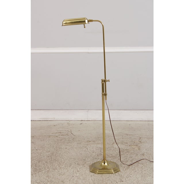 1980s Mid Century Modern Adjustable Brass Floor Lamp For Sale - Image 4 of 16