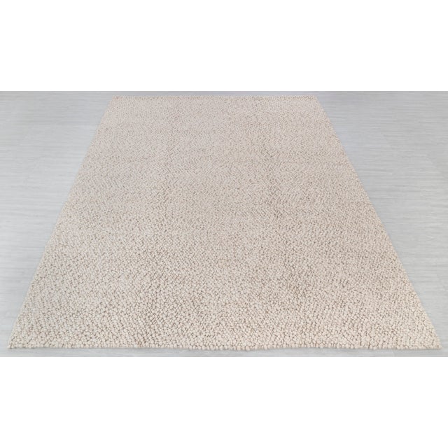 Chunky Wool Felted Nordic Flatweave Rug in Ivory and Cream, 3x12Ft. For Sale - Image 11 of 12