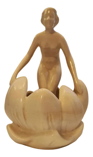 Art Deco Porcelain Figure Girl in Lilac, 1920s