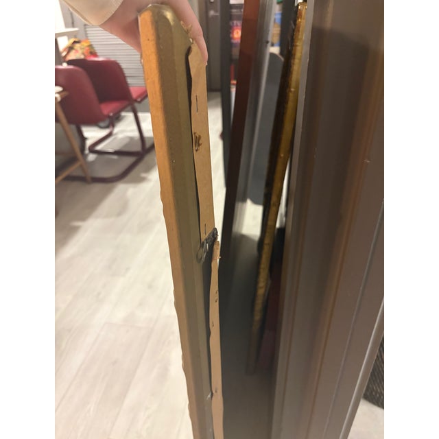 Late 20th Century Large Vintage Ornate Baroque-Style Gold Gilt Wood Wall Mirror For Sale - Image 5 of 9