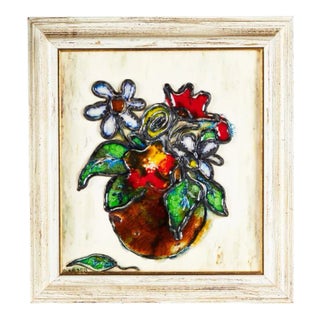 Glass Enamel Floral Art | Van Pelt Galleries | H Jacobson For Sale