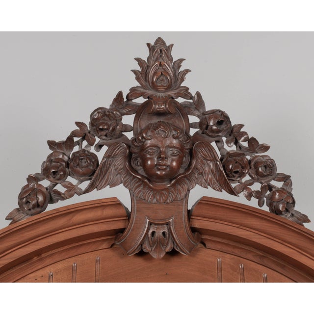 Brown Italian Walnut Marble Top Dresser and Mirror For Sale - Image 8 of 8