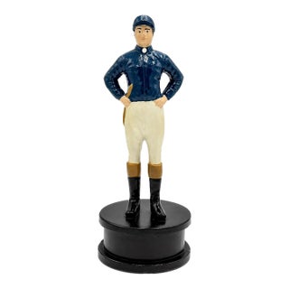 Equestrian Blue Standing Jockey Bottle Opener Barware For Sale